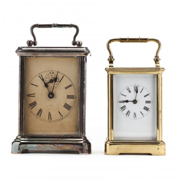 TWO VINTAGE CARRIAGE CLOCKS To 34b457