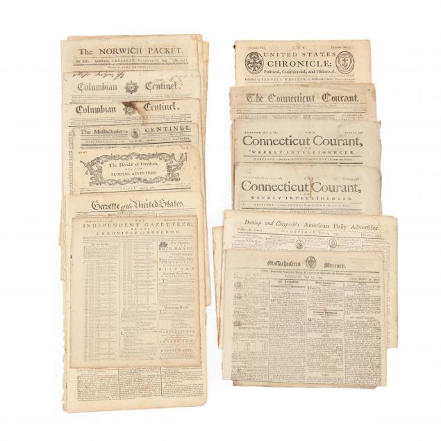 SIXTEEN EARLY FEDERAL PERIOD NEWSPAPERS  34b773