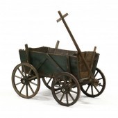 PRIMITIVE PAINTED WOOD CART Late 19th
