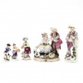 A GROUP OF FIVE ANTIQUE FIGURINES Two