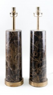 PAIR OF ITALIAN MARBLE TABLE LAMPS LATE