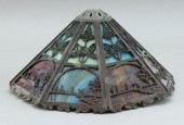 SLAG GLASS LAMP SHADE ATTRIBUTED TO