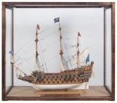 CASED MODEL OF THE SHIP SOVEREIGN OF