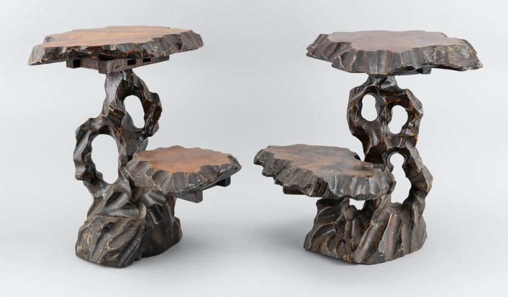 PAIR OF CHINESE CHIP CARVED AND 34c21a