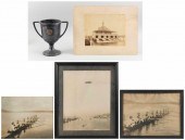 FIVE ROWING RELATED ITEMS TROPHY 34c4ce