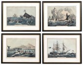 SET OF FOUR NATHANIEL CURRIER HAND-COLORED
