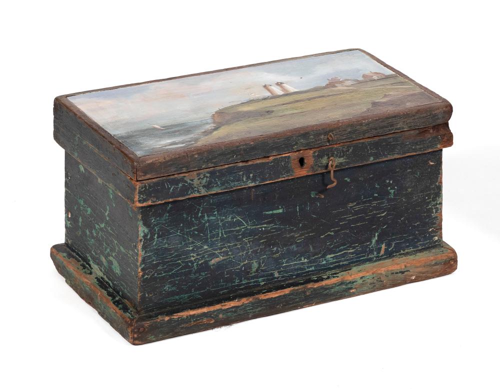 DOCUMENT BOX WITH PAINTED SCENIC