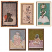 Five Persian Miniature Paintings
each