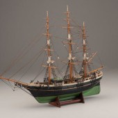 A Carved and Painted Wood Model of the