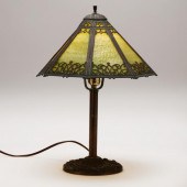 MILLER LAMP CO., SLAG GLASS TABLE LAMP