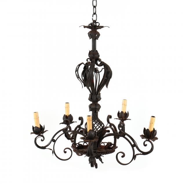 SPANISH WROUGHT IRON CHANDELIER 34acee