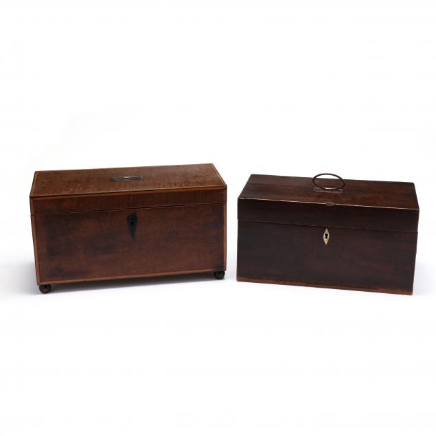 ANTIQUE ENGLISH TEA CADDY AND DOCUMENT 34aed0