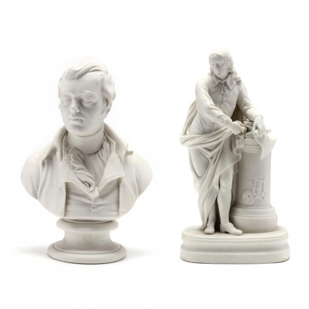 TWO PARIAN WARE FIGURES OF POETS 34aecf