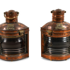 A Pair of Copper Ship Lanterns Davey  34af1f