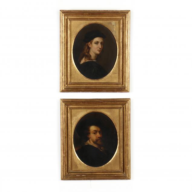 TWO ANTIQUE PAINTINGS AFTER PORTRAITS 34b41d
