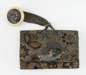 JAPANESE EMBROIDERED SILK TOBACCO POUCH