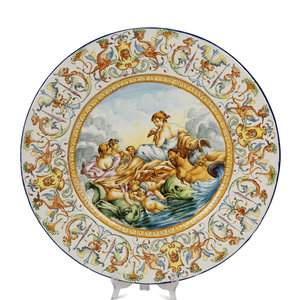 A Pair of Italian Majolica Chargers 20TH 34dcbd