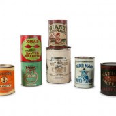 A Group of Seven Salted Peanut Tins
including
