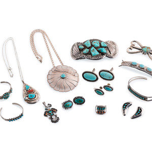 Navajo and Zuni Silver and Turquoise 34deaf