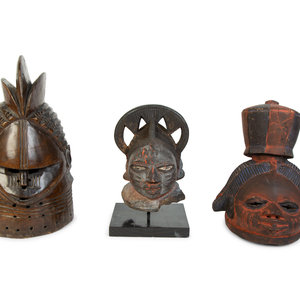 A Group of Three Helmet Masks from 34e333