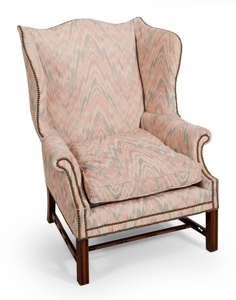 CHIPPENDALE STYLE WING CHAIR WITH 34ede2
