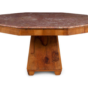 An Art Deco Walnut and Marble Top 34f184