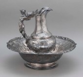 FRENCH .950 SILVER EWER AND BASIN PARIS,