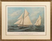 CURRIER & IVES AMERICAS CUP PRINT 19TH