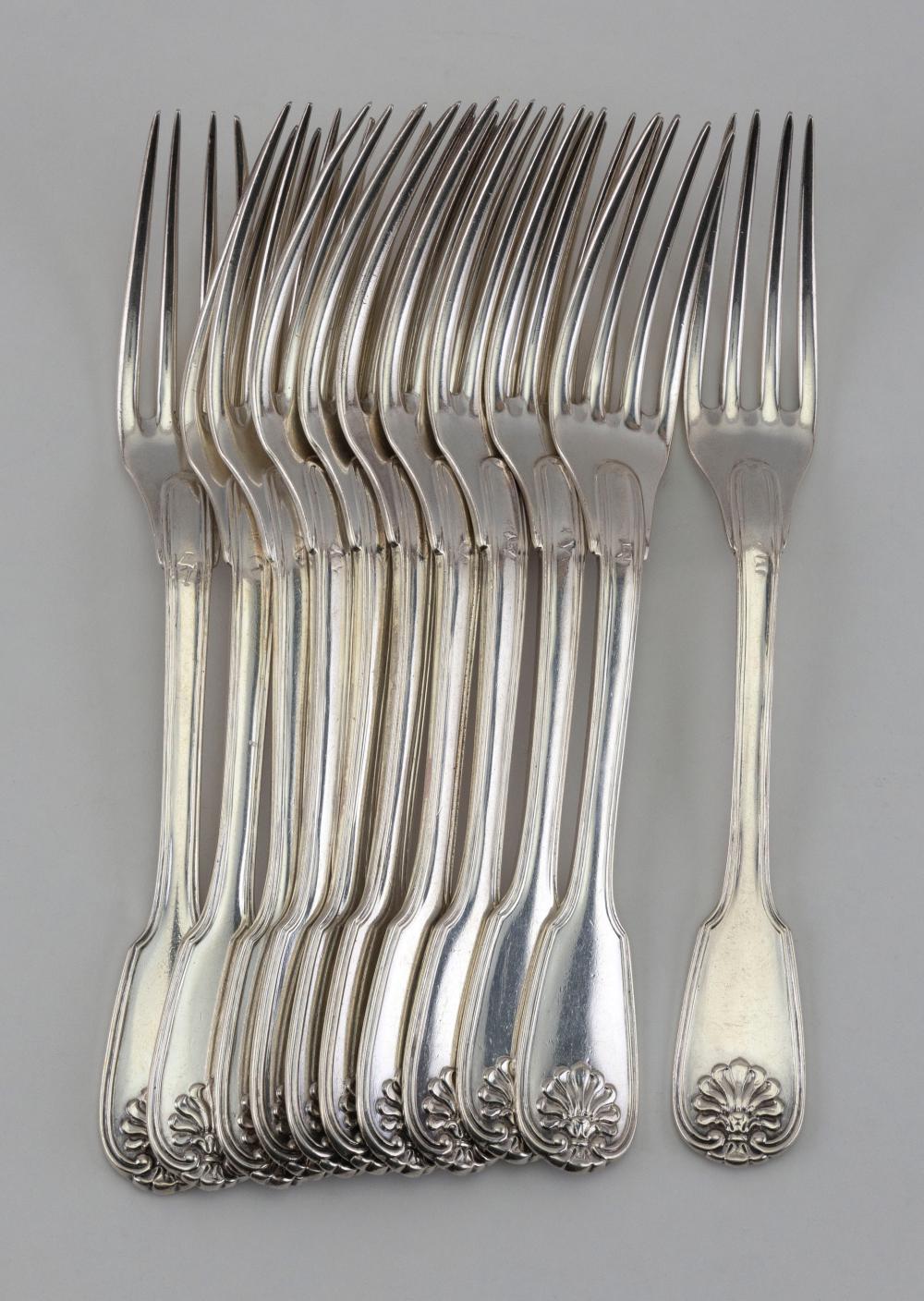ELEVEN FRENCH STERLING SILVER FORKS 34d1fc