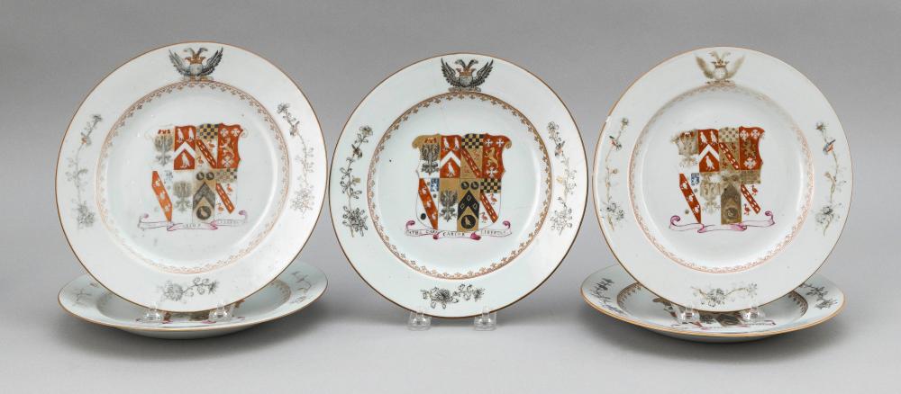SET OF FIVE CHINESE EXPORT ARMORIAL 34d25c