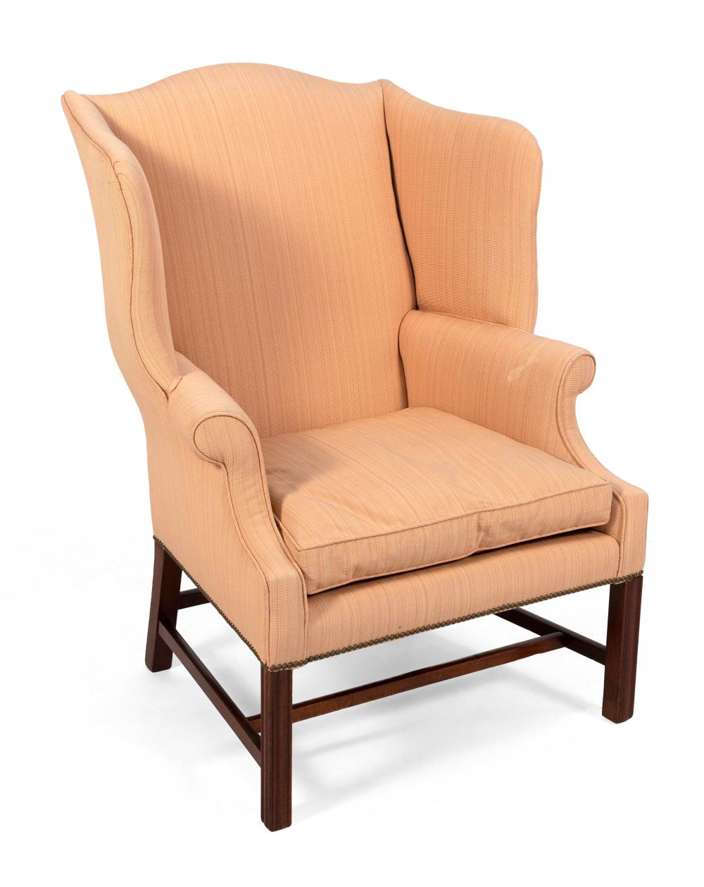 CHIPPENDALE STYLE WING CHAIR LATE 34d336