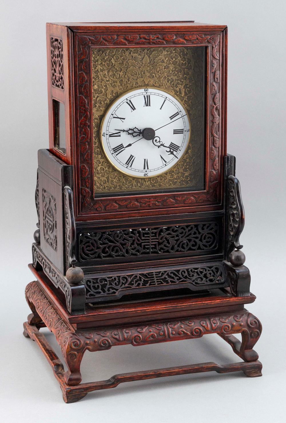 CHINESE EXPORT MANTEL CLOCK MID 19TH 34d497