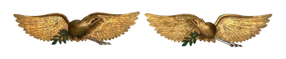 EXCEPTIONAL PAIR OF CARVED SPREAD WING 34d590