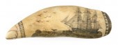 POLYCHROME SCRIMSHAW WHALES TOOTH ATTRIBUTED
