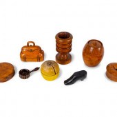 A Group of Eight American Treen Boxes