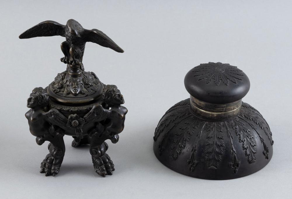 TWO INKWELLS LATE 19TH EARLY 20TH 3504d3