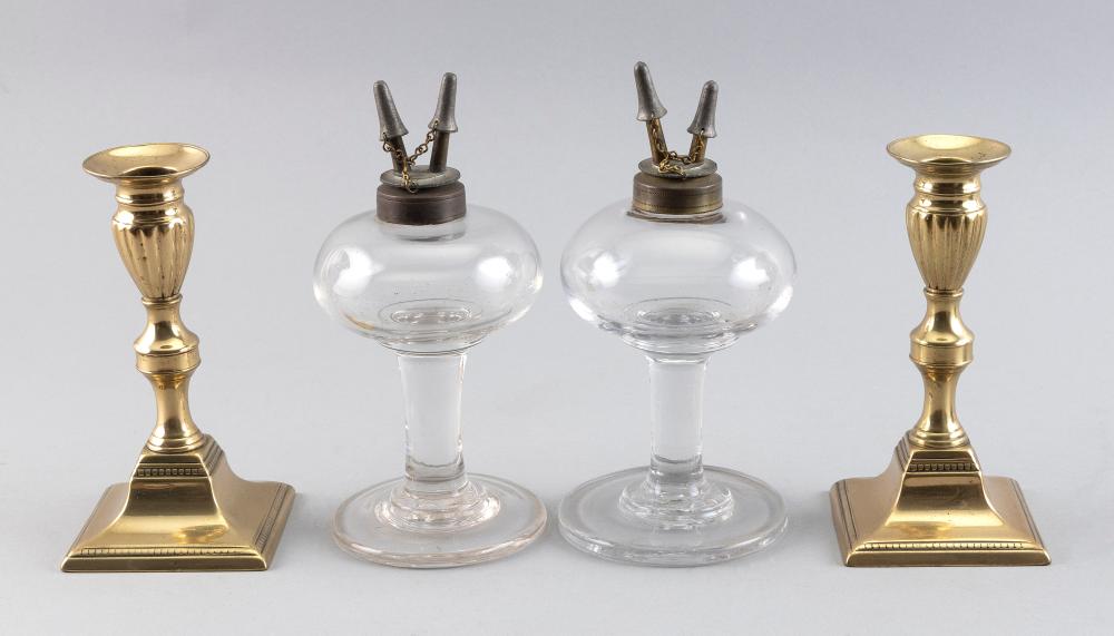 TWO PAIRS OF EARLY LIGHTING DEVICES 350707