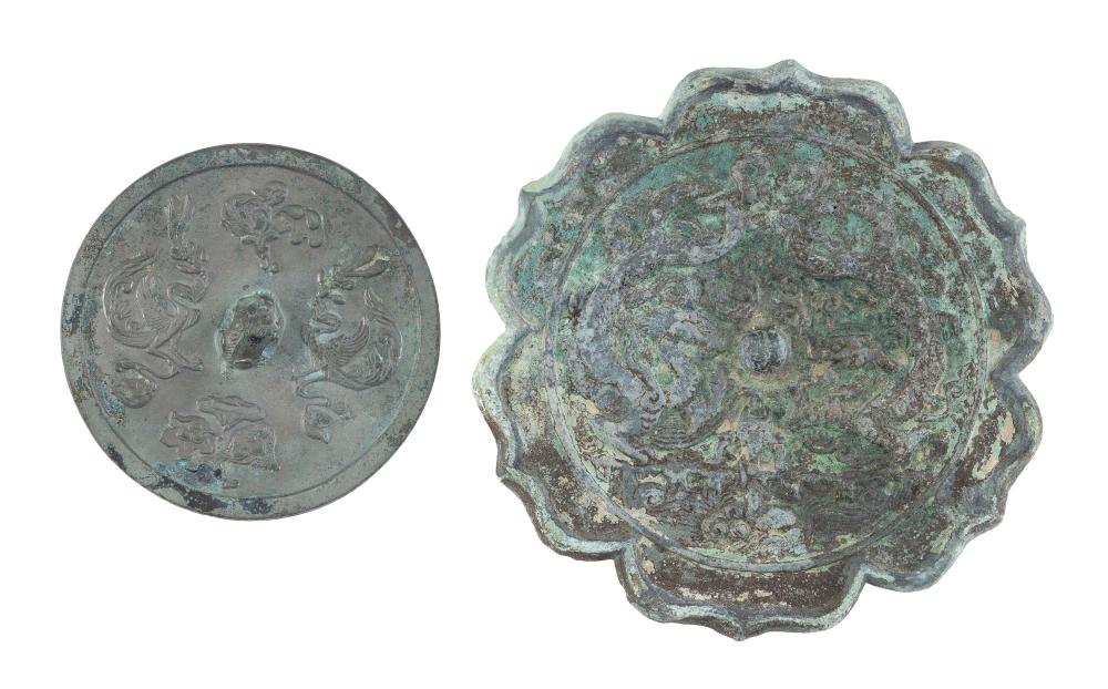 TWO CHINESE ARCHAIC BRONZE MIRRORSTWO 350848
