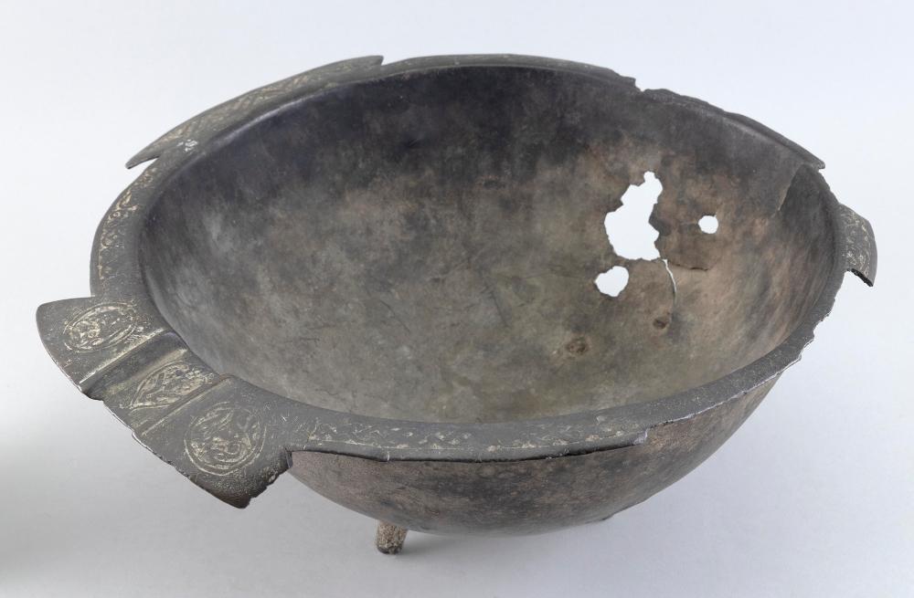 CHINESE ARCHAIC BRONZE BASIN HEIGHT 35087a