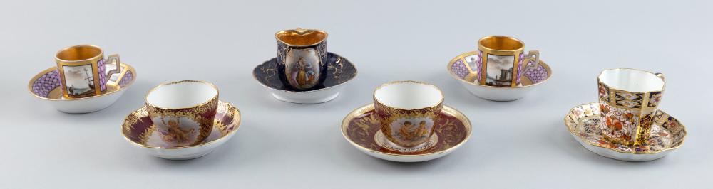 SIX PORCELAIN DEMITASSE CUPS AND 350950
