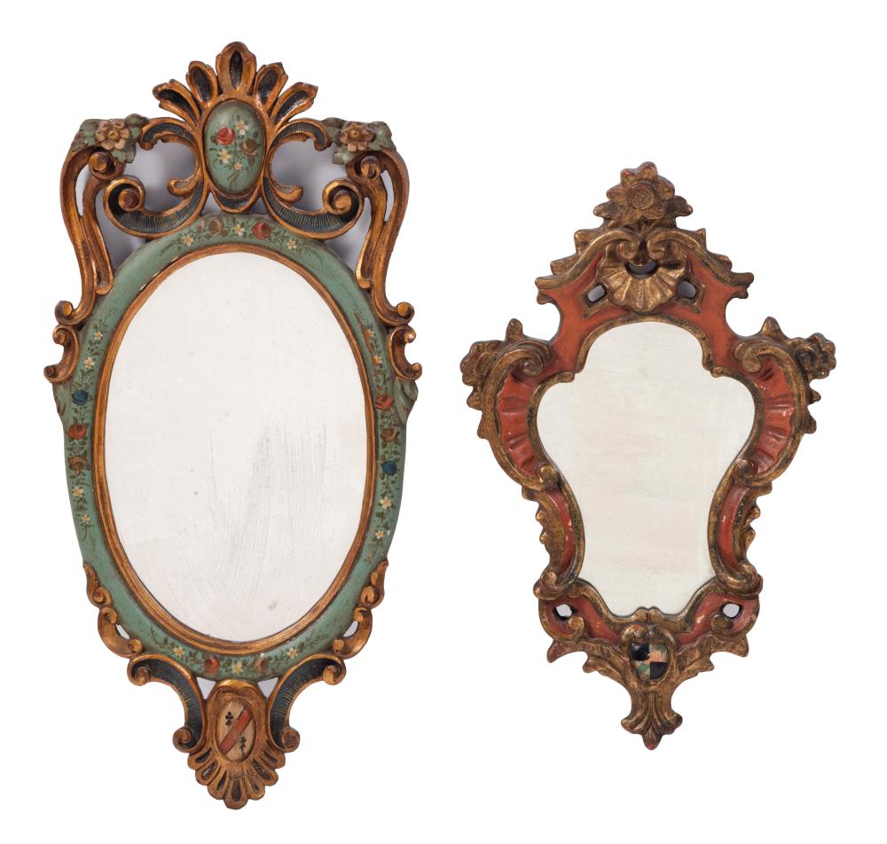 TWO VENETIAN STYLE MIRRORS EARLY 350a06