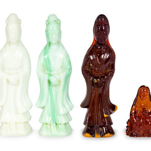 Four Chinese Glass Figures of Guanyin 18TH 19TH 350a42