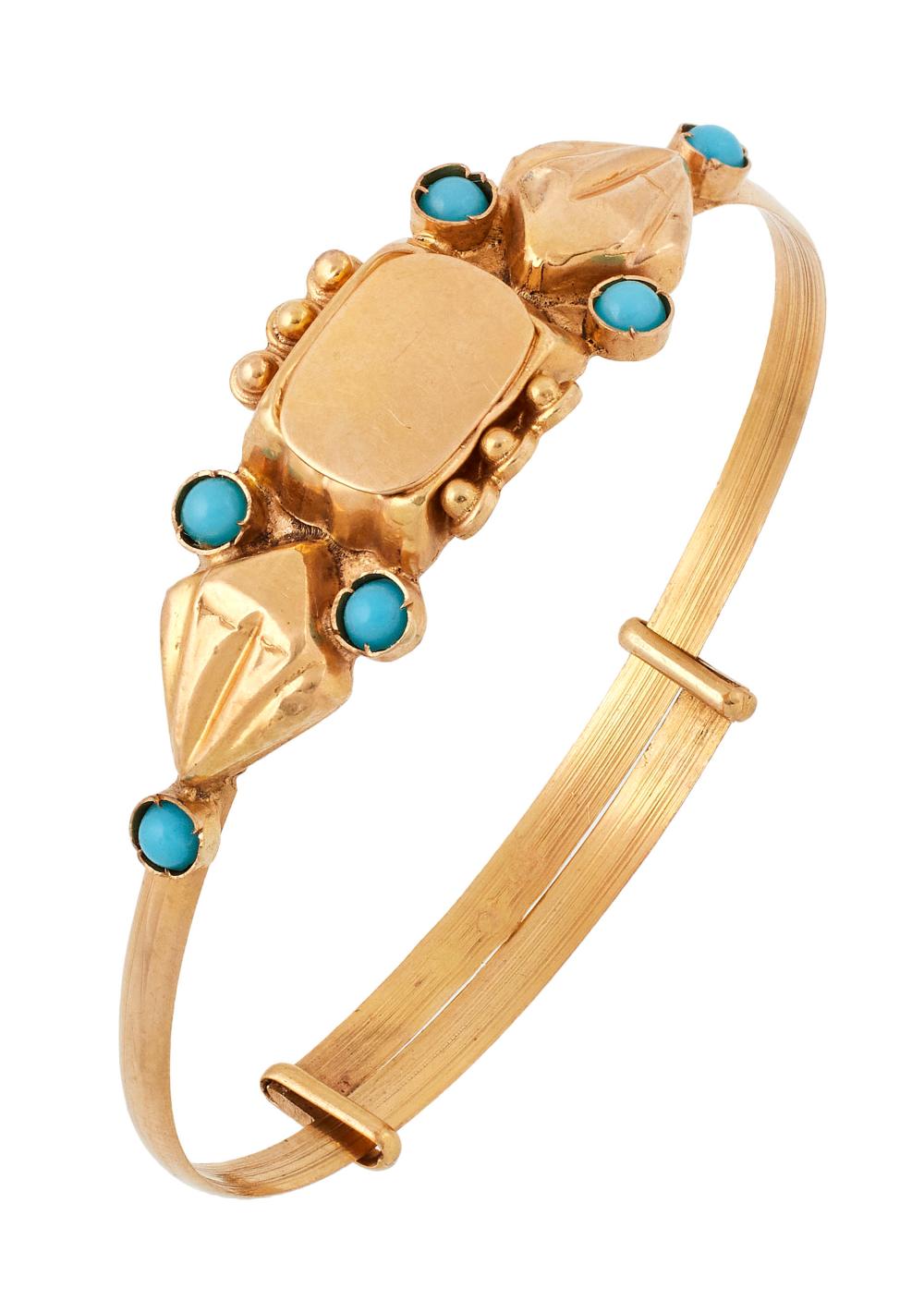 14KT YELLOW GOLD AND TURQUOISE 350c5f
