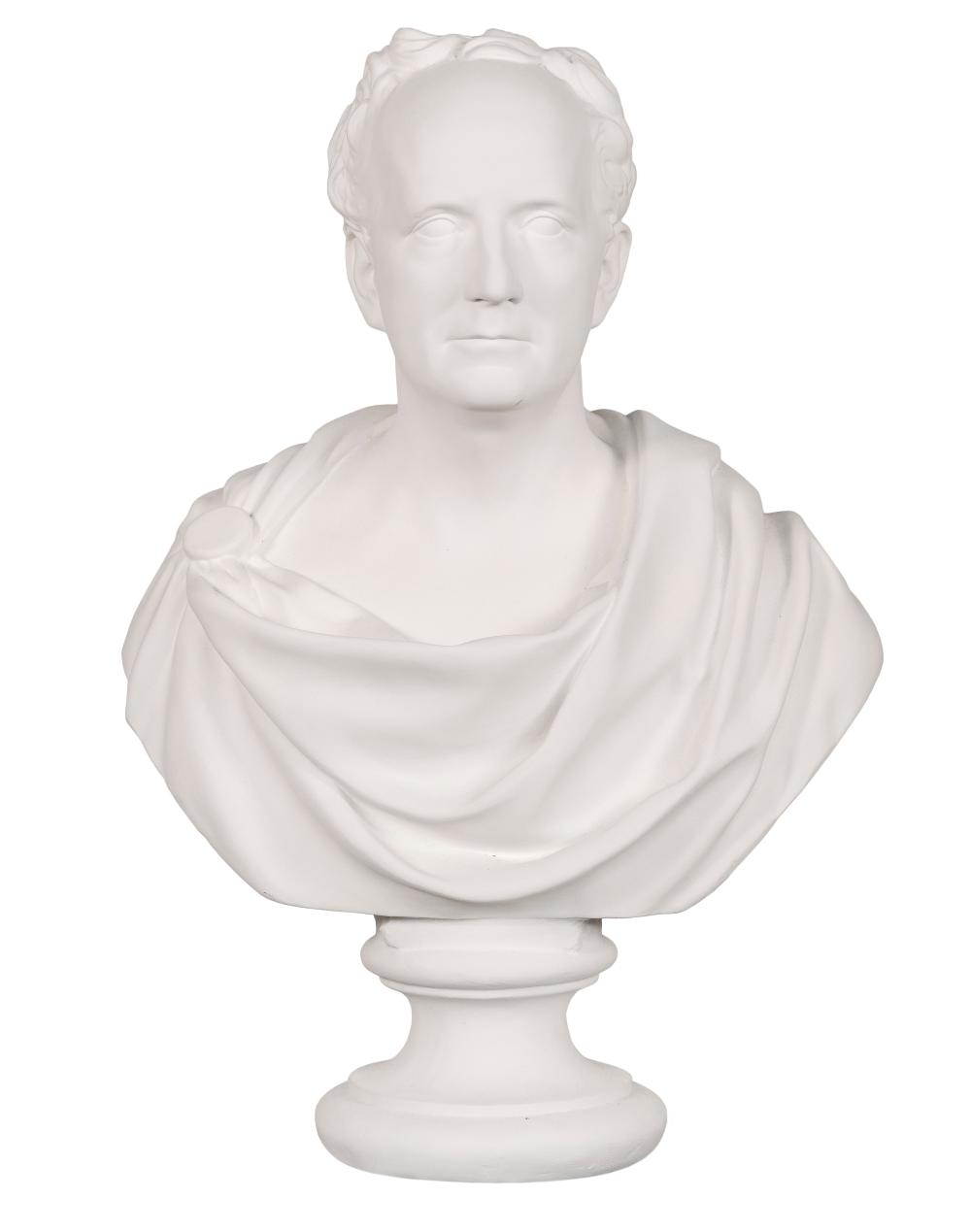 CAST PLASTER BUST OF A MAN LATE 350ff8