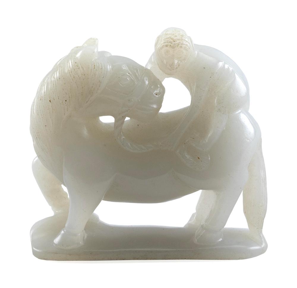 CHINESE CARVED WHITE JADE FIGURE 351334