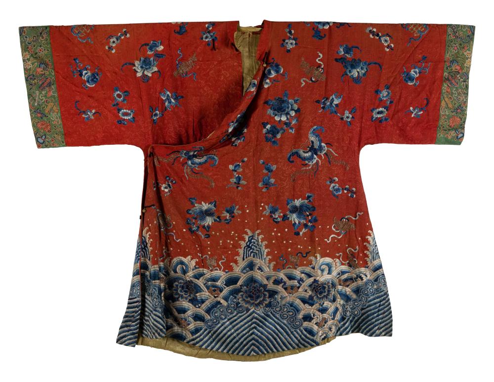 CHINESE SILK EMBROIDERED ROBE 19TH 351359
