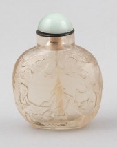 OVERSIZED CHINESE CRYSTAL SNUFF BOTTLE