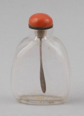 CHINESE CLEAR CRYSTAL SNUFF BOTTLE 19TH
