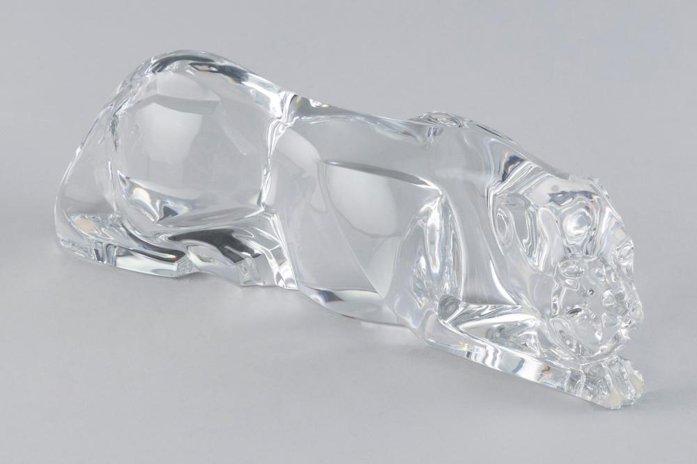 BACCARAT CRYSTAL FIGURE OF A RECUMBENT