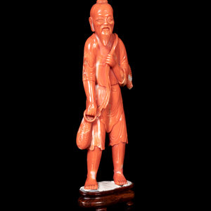 A Chinese Red Coral Figure of a 3515c2